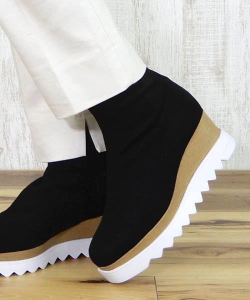 minia（ミニア）の「プラットフォームソックスミドルブーツ [ minia ]（ブーツ・レディース・ブラック/ベージュ/ブラック系その他・LL/S/M/L）」の14枚目の写真