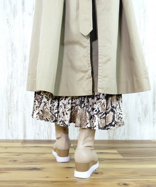 minia（ミニア）の「プラットフォームソックスミドルブーツ [ minia ]（ブーツ・レディース・ブラック/ベージュ/ブラック系その他・LL/S/M/L）」の11枚目の写真