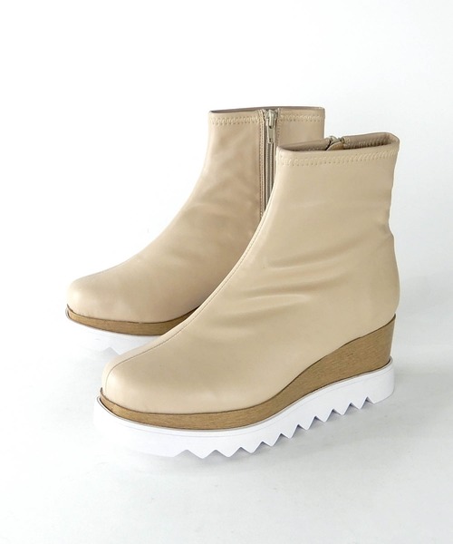 minia（ミニア）の「プラットフォームソックスミドルブーツ [ minia ]（ブーツ・レディース・ブラック/ベージュ/ブラック系その他・LL/S/M/L）」の18枚目の写真