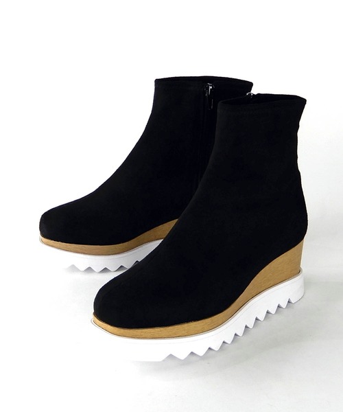 minia（ミニア）の「プラットフォームソックスミドルブーツ [ minia ]（ブーツ・レディース・ブラック/ベージュ/ブラック系その他・LL/S/M/L）」の17枚目の写真