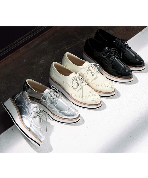 GeeRA（ジーラ）の「オックスフォード厚底靴（スニーカー・レディース・ホワイト/ブラック/シルバー/ブラウン/ブラック系その他・MEDIUM/LARGE/X-LARGE/SMALL）」の15枚目の写真