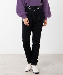 WEGO/ダブルベルトテーパードパンツ