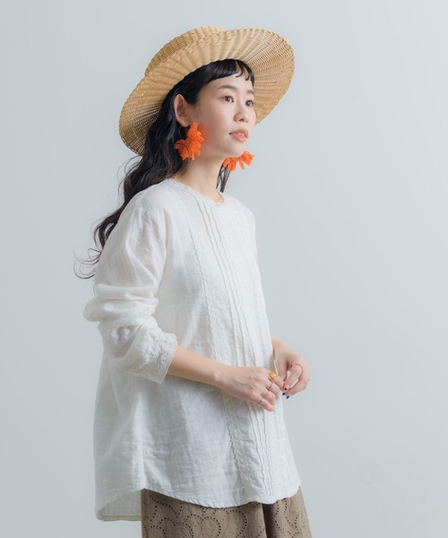 Libra Cue(リブラ キュー)の「Libra コットンガーゼレースブラウス(シャツ/ブラウス・レディース・ホワイト・FREE)」の1枚目の写真