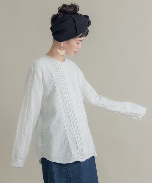 Libra Cue(リブラ キュー)の「Libra コットンガーゼレースブラウス(シャツ/ブラウス・レディース・ホワイト・FREE)」の4枚目の写真