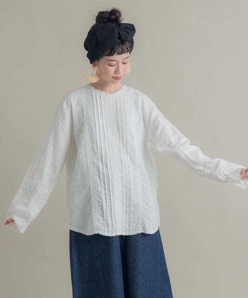 Libra Cue(リブラ キュー)の「Libra コットンガーゼレースブラウス(シャツ/ブラウス・レディース・ホワイト・FREE)」の17枚目の写真