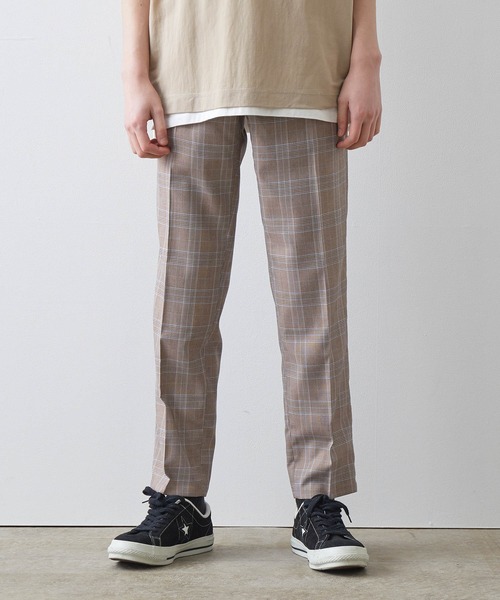 JUNRED（ジュンレッド）の「クラシックグレンチェックスリムパンツ（スラックス・メンズ・ブラウン/グレー・LL/S/M/L）」の10枚目の写真