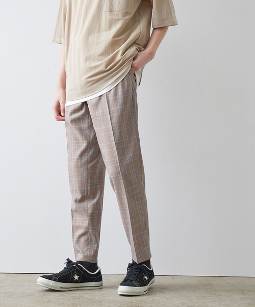 JUNRED（ジュンレッド）の「クラシックグレンチェックスリムパンツ（スラックス・メンズ・ブラウン/グレー・LL/S/M/L）」の7枚目の写真