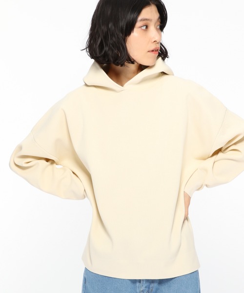 LAKOLE（ラコレ）の「ミラノリブニットフーディー / LAKOLE（パーカー・レディース・ベージュ/オフホワイト/ライトブラウン/スモーク・SMALL/MEDIUM）」の2枚目の写真