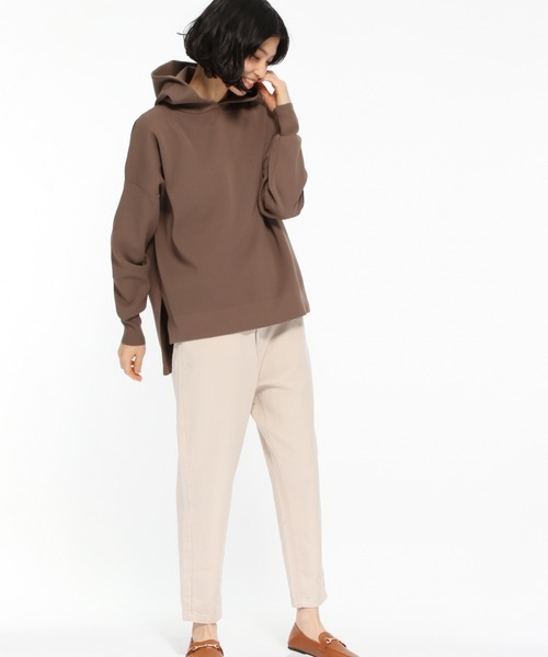 LAKOLE（ラコレ）の「ミラノリブニットフーディー / LAKOLE（パーカー・レディース・ベージュ/オフホワイト/ライトブラウン/スモーク・SMALL/MEDIUM）」の5枚目の写真