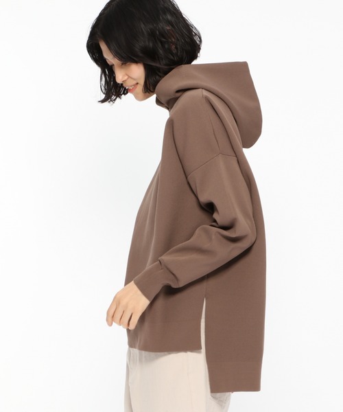 LAKOLE（ラコレ）の「ミラノリブニットフーディー / LAKOLE（パーカー・レディース・ベージュ/オフホワイト/ライトブラウン/スモーク・SMALL/MEDIUM）」の14枚目の写真