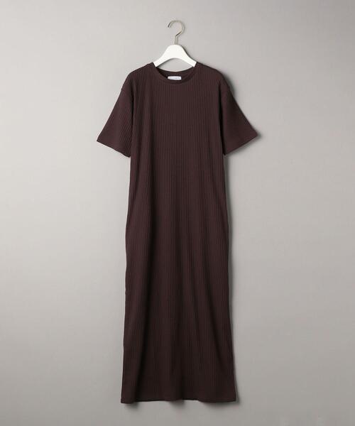 BEAUTY&YOUTH UNITED ARROWS（ビューティーアンドユースユナイテッドアローズ）の「BY トタンテレコショートスリーブワンピース о（ワンピース・レディース・ダークブラウン/ブラック/ナチュラル・FREE）」の7枚目の写真