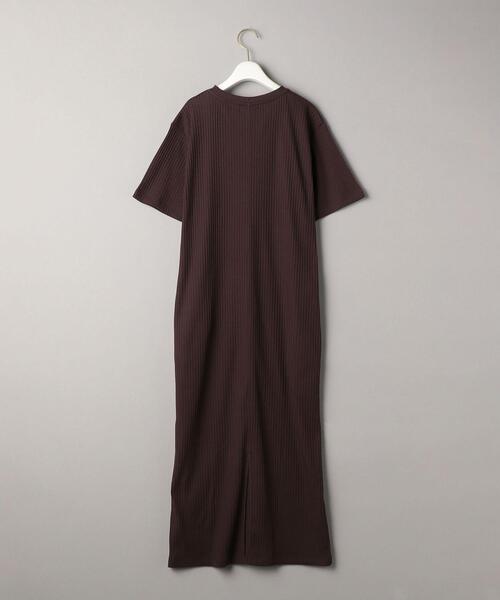 BEAUTY&YOUTH UNITED ARROWS（ビューティーアンドユースユナイテッドアローズ）の「BY トタンテレコショートスリーブワンピース о（ワンピース・レディース・ダークブラウン/ブラック/ナチュラル・FREE）」の5枚目の写真