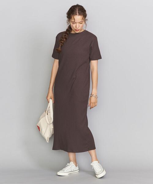 BEAUTY&YOUTH UNITED ARROWS（ビューティーアンドユースユナイテッドアローズ）の「BY トタンテレコショートスリーブワンピース о（ワンピース・レディース・ダークブラウン/ブラック/ナチュラル・FREE）」の16枚目の写真
