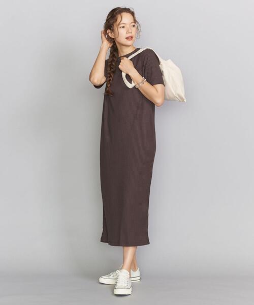 BEAUTY&YOUTH UNITED ARROWS（ビューティーアンドユースユナイテッドアローズ）の「BY トタンテレコショートスリーブワンピース о（ワンピース・レディース・ダークブラウン/ブラック/ナチュラル・FREE）」の15枚目の写真