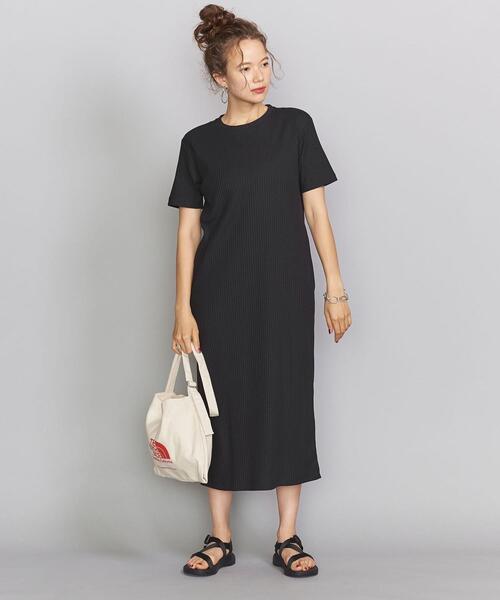 BEAUTY&YOUTH UNITED ARROWS（ビューティーアンドユースユナイテッドアローズ）の「BY トタンテレコショートスリーブワンピース о（ワンピース・レディース・ダークブラウン/ブラック/ナチュラル・FREE）」の13枚目の写真