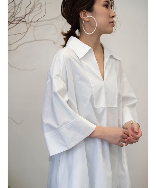 びすびす♡ 新品♡ ETRE TOKYO テントラインシャツワンピース 新品♡ ETRE TOKYO テントラインシャツワンピース