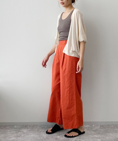 LAKOLE（ラコレ）の「コットンリネンイージーストレートパンツ / LAKOLE（その他パンツ・レディース・オレンジ/スミクロ/モカ/ライトカーキ・SMALL/MEDIUM）」の13枚目の写真