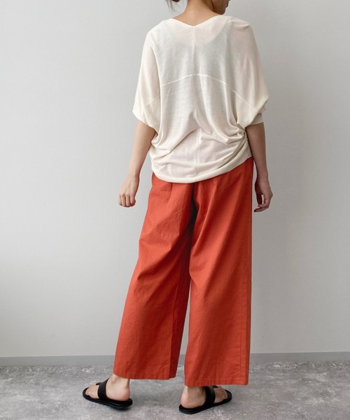 LAKOLE（ラコレ）の「コットンリネンイージーストレートパンツ / LAKOLE（その他パンツ・レディース・オレンジ/スミクロ/モカ/ライトカーキ・SMALL/MEDIUM）」の14枚目の写真