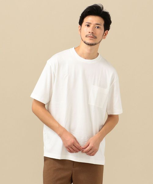 SHIPS（シップス）の「SC: BRING Material×オーガニックコットン クルーネック Tシャツ（Tシャツ/カットソー・メンズ・ホワイト/ベージュ/ネイビー/グリーン/ロイヤルブルー・SMALL/MEDIUM/LARGE/X-LARGE）」の8枚目の写真