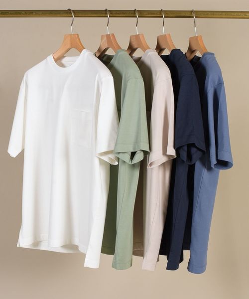 SHIPS（シップス）の「SC: BRING Material×オーガニックコットン クルーネック Tシャツ（Tシャツ/カットソー・メンズ・ホワイト/ベージュ/ネイビー/グリーン/ロイヤルブルー・SMALL/MEDIUM/LARGE/X-LARGE）」の21枚目の写真