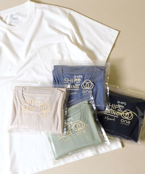 SHIPS（シップス）の「SC: BRING Material×オーガニックコットン クルーネック Tシャツ（Tシャツ/カットソー・メンズ・ホワイト/ベージュ/ネイビー/グリーン/ロイヤルブルー・SMALL/MEDIUM/LARGE/X-LARGE）」の22枚目の写真