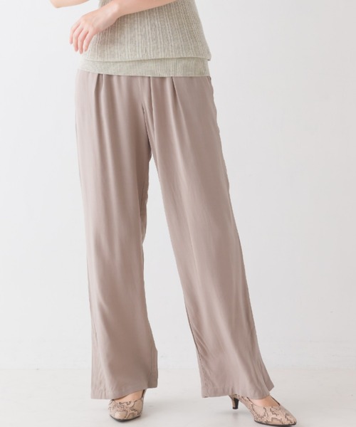 パンツ その他パンツレーヨンとろみ裾スリットイージーパンツ その他パンツ Omnes オムネス のファッション