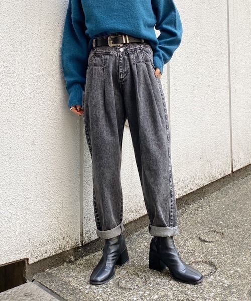PAGEBOY(ページボーイ)の「エルゴノミックジーンズ(デニムパンツ・レディース・ブラック系その他/ケミカルウォッシュ・25inch/26inch)」の3枚目の写真