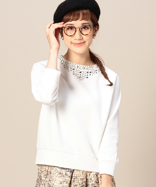 BEAUTY&YOUTH UNITED ARROWS(ビューティーアンドユースユナイテッドアローズ)の「BYTF ダンボール ビジュープルオーバー ◆(Tシャツ/カットソー・レディース・ライトグレー/ネイビー/ホワイト・フリー)」の2枚目の写真