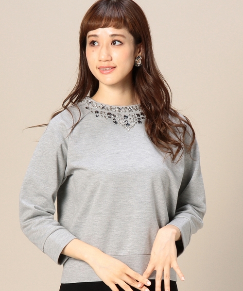 BEAUTY&YOUTH UNITED ARROWS(ビューティーアンドユースユナイテッドアローズ)の「BYTF ダンボール ビジュープルオーバー ◆(Tシャツ/カットソー・レディース・ライトグレー/ネイビー/ホワイト・フリー)」の1枚目の写真