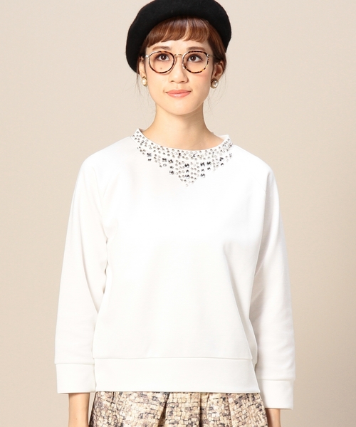 BEAUTY&YOUTH UNITED ARROWS(ビューティーアンドユースユナイテッドアローズ)の「BYTF ダンボール ビジュープルオーバー ◆(Tシャツ/カットソー・レディース・ライトグレー/ネイビー/ホワイト・フリー)」の7枚目の写真