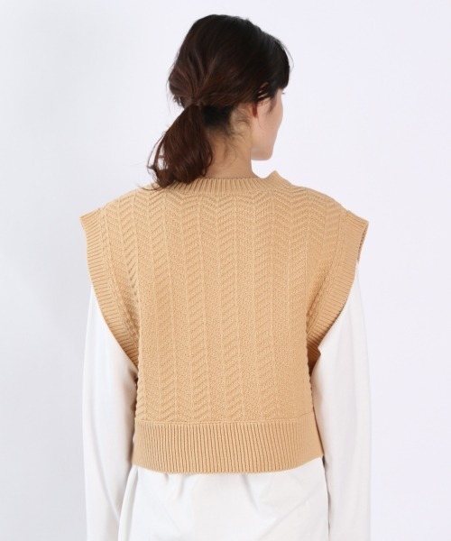 LOWRYS FARM（ローリーズファーム）の「５Ｇショートニットベスト　933125（ベスト・レディース・ブラック/イエロー/グリーン/アイボリー・FREE）」の14枚目の写真