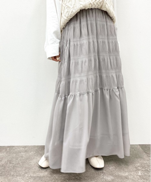 apres jour mignon(アプレジュールミニョン)の「マジョリカプリーツスカート【ZOZOTOWN限定アイテム】(スカート・レディース・グレー/ブラック/ダークブラウン・X-LARGE/フリー)」の4枚目の写真