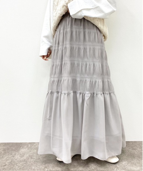 apres jour mignon(アプレジュールミニョン)の「マジョリカプリーツスカート【ZOZOTOWN限定アイテム】(スカート・レディース・グレー/ブラック/ダークブラウン・X-LARGE/フリー)」の5枚目の写真