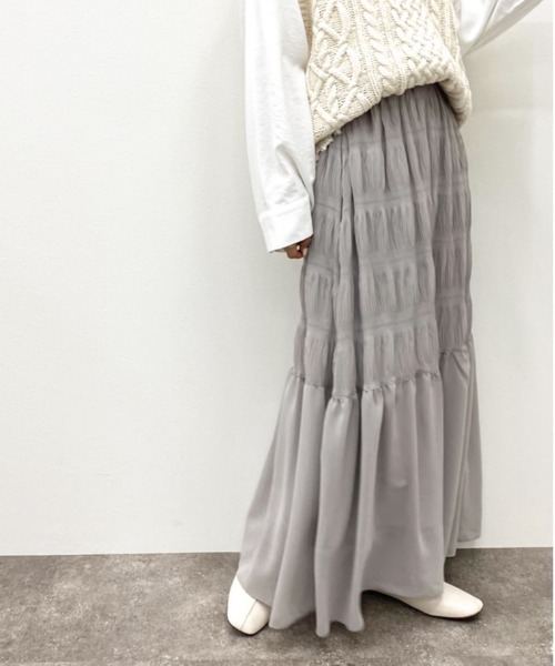 apres jour mignon(アプレジュールミニョン)の「マジョリカプリーツスカート【ZOZOTOWN限定アイテム】(スカート・レディース・グレー/ブラック/ダークブラウン・X-LARGE/フリー)」の6枚目の写真