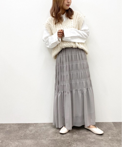 apres jour mignon(アプレジュールミニョン)の「マジョリカプリーツスカート【ZOZOTOWN限定アイテム】(スカート・レディース・グレー/ブラック/ダークブラウン・X-LARGE/フリー)」の9枚目の写真