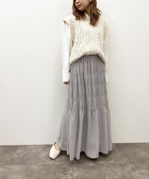 apres jour mignon(アプレジュールミニョン)の「マジョリカプリーツスカート【ZOZOTOWN限定アイテム】(スカート・レディース・グレー/ブラック/ダークブラウン・X-LARGE/フリー)」の11枚目の写真