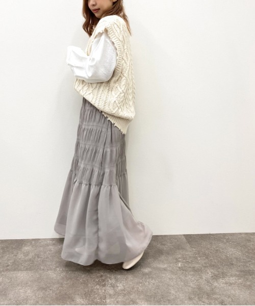 apres jour mignon(アプレジュールミニョン)の「マジョリカプリーツスカート【ZOZOTOWN限定アイテム】(スカート・レディース・グレー/ブラック/ダークブラウン・X-LARGE/フリー)」の12枚目の写真