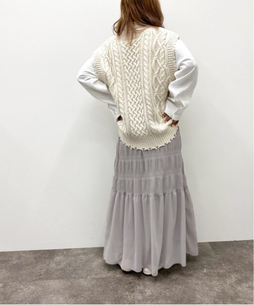 apres jour mignon(アプレジュールミニョン)の「マジョリカプリーツスカート【ZOZOTOWN限定アイテム】(スカート・レディース・グレー/ブラック/ダークブラウン・X-LARGE/フリー)」の13枚目の写真