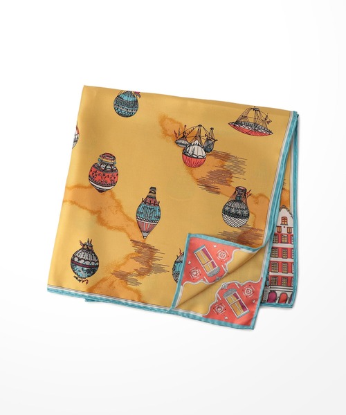 新品タグ付　マニプリ　manipuri シルクスカーフ　日本製　63バルーン気球 新品タグ付 マニプリ manipuri シルクスカーフ 日本製 63バルーン気球