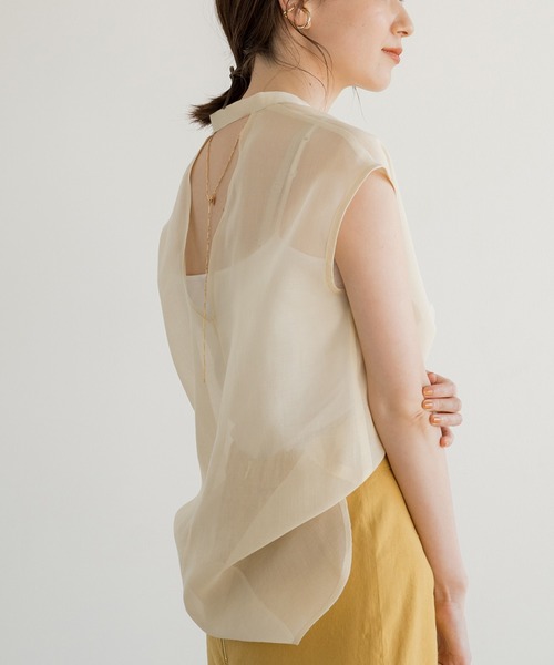 LOUNGEDRESS(ラウンジドレス)の「シアーフレンチブラウス(シャツ/ブラウス・レディース・ブラック/イエロー・FREE)」の2枚目の写真