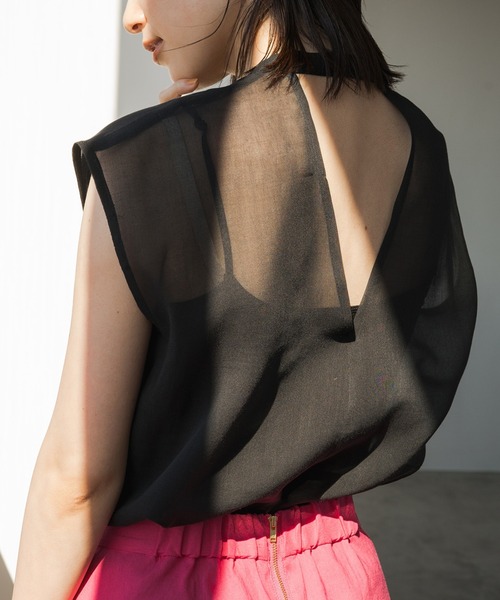 LOUNGEDRESS(ラウンジドレス)の「シアーフレンチブラウス(シャツ/ブラウス・レディース・ブラック/イエロー・FREE)」の1枚目の写真