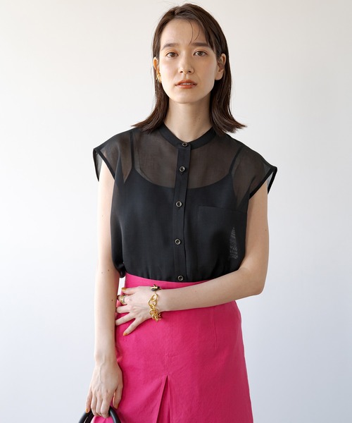 LOUNGEDRESS(ラウンジドレス)の「シアーフレンチブラウス(シャツ/ブラウス・レディース・ブラック/イエロー・FREE)」の16枚目の写真