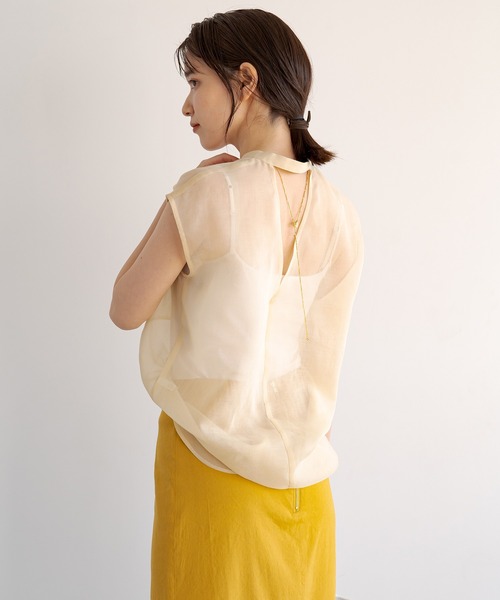 LOUNGEDRESS(ラウンジドレス)の「シアーフレンチブラウス(シャツ/ブラウス・レディース・ブラック/イエロー・FREE)」の5枚目の写真