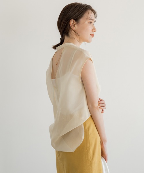LOUNGEDRESS(ラウンジドレス)の「シアーフレンチブラウス(シャツ/ブラウス・レディース・ブラック/イエロー・FREE)」の9枚目の写真