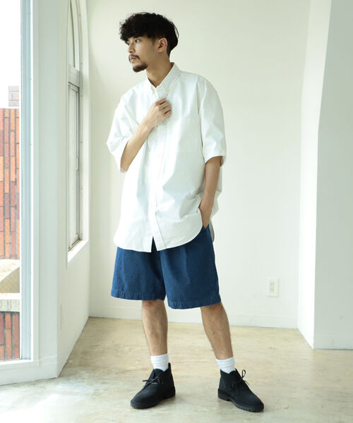 BEAMS（ビームス）の「BEAMS / 5分袖 イージー ボタンダウンシャツ（シャツ/ブラウス・メンズ・ブルー系その他4/その他/ホワイト・MEDIUM/X-LARGE/SMALL/LARGE）」の4枚目の写真