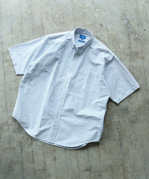 BEAMS（ビームス）の「BEAMS / 5分袖 イージー ボタンダウンシャツ（シャツ/ブラウス・メンズ・ブルー系その他4/その他/ホワイト・MEDIUM/X-LARGE/SMALL/LARGE）」の11枚目の写真