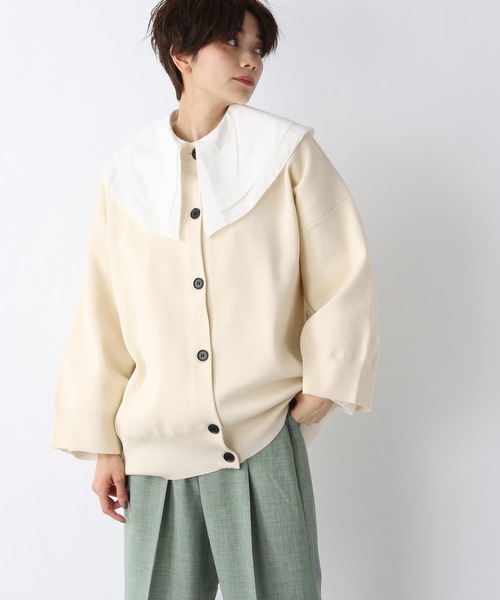 JEANASIS(ジーナシス)の「12Gソウバリクルーカーディガン/948641(カーディガン/ボレロ・レディース・アイボリー/ブラック/ライトグリーン・FREE)」の13枚目の写真