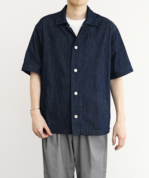 y/m(イム)の「デニムシャツジャケット(シャツ/ブラウス・メンズ・ブルー・MEDIUM/LARGE)」の1枚目の写真