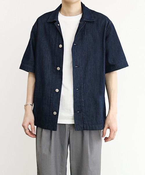 y/m(イム)の「デニムシャツジャケット(シャツ/ブラウス・メンズ・ブルー・MEDIUM/LARGE)」の14枚目の写真