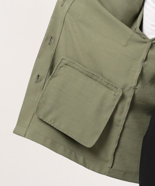 NANO universe（ナノユニバース）の「サファリジャケット（ミリタリージャケット・レディース・ライトベージュ/カーキ・FREE）」の3枚目の写真